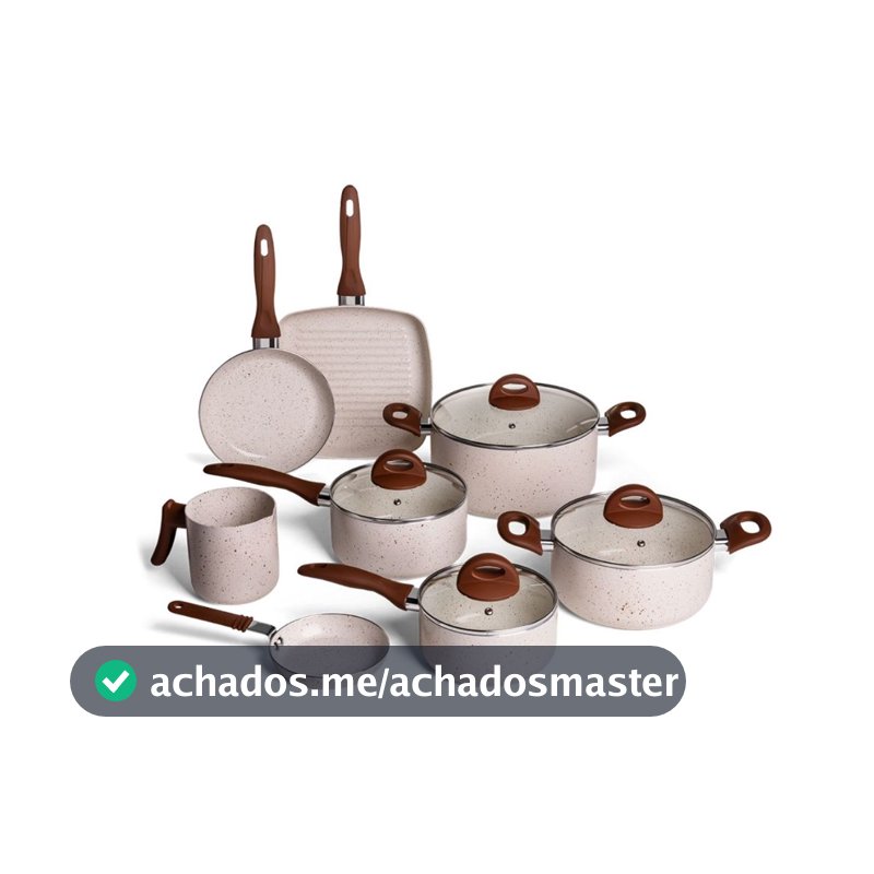 Jogo de Panelas Vanilla Ceramic Life Brinox Smart Plus 8 Peças - Antiaderente