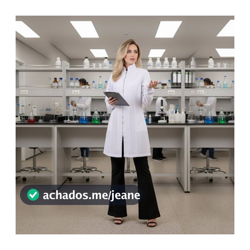 Jaleco Feminino Acinturado Ziper Médico Enfermeira Farmácia Laboratório Fisio Odonto Profissional
