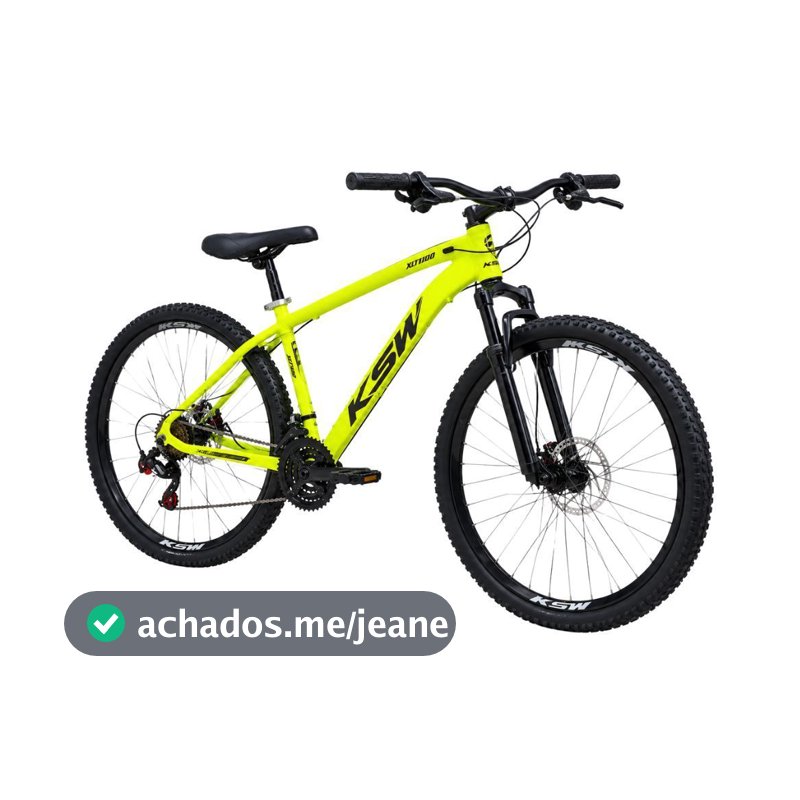 Bicicleta Aro 29 Ksw Alumínio 21v Amarelo Serttel Limão Preto Bike Esporte