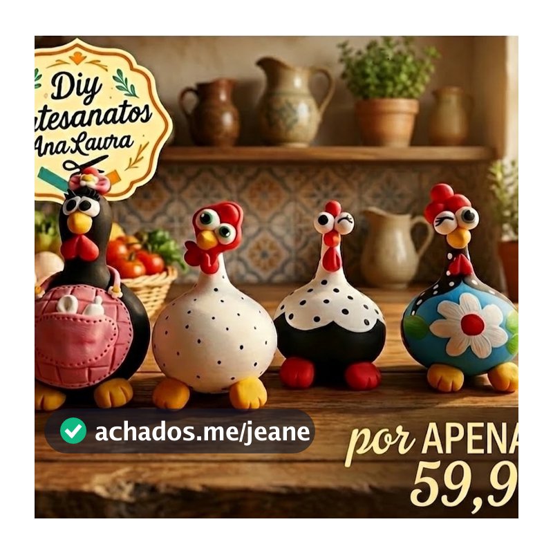 Conjuntos de 4 galinhas de cabaça feita artesanalmente.
