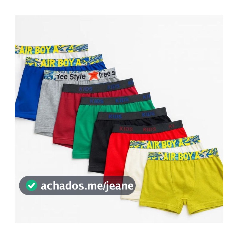 Kit até 10 Cuecas Infantil Boxer Algodão Juvenil Roupa intima Premium Box Elástico Qualidade Conforto