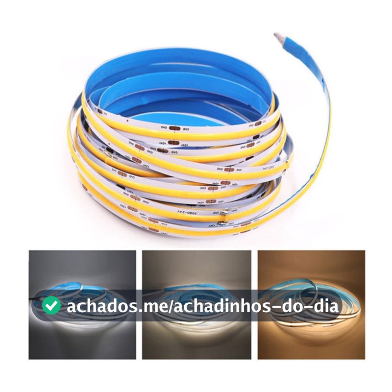 Fita Led Cob 288led/m 110v ou 220v Direta Energia Para Perfil 5/10/50m 3000k ou 4000k 6000k