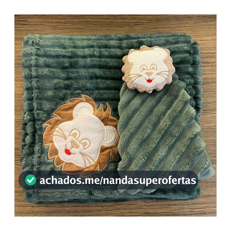 Kit 2 Peças Cobertor com Naninha Para Bebê Anti-alérgico Bordado Masculino e Feminino