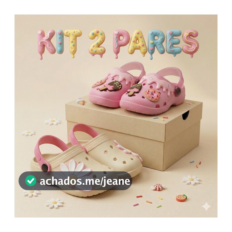 Kit 2 Sandálias Infantil Meninas Leves Confortável Delicada Antiderrapante Papetes