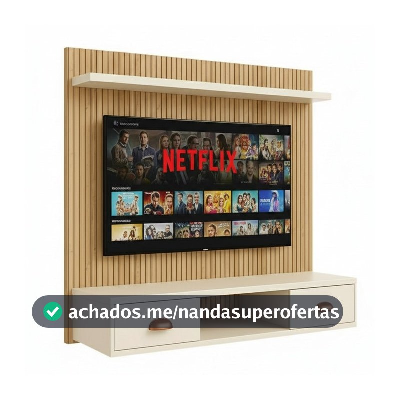 Painel Para Tv 45 Polegadas De Parede Rack 2 Portas Moderno