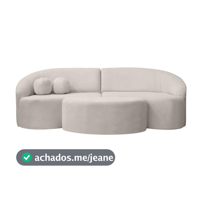Sofá Orgânico Palermo 4 Lugares 210cm + Puff Bouclê - SOFA STORE