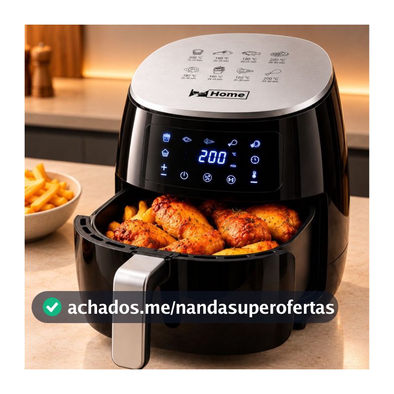 AIR FRYER DIGITAL 4,8L 2400W – FRITADEIRA ELÉTRICA SEM ÓLEO 110V/220V