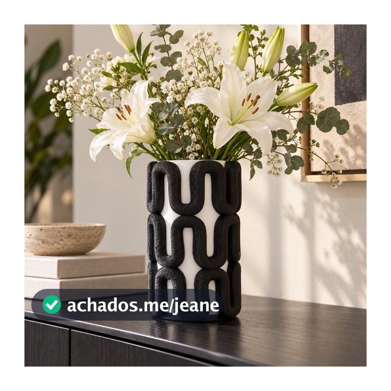 Vaso Decorativo Grande Bicolor 3D para Flores, Sala, Quarto e Escritório