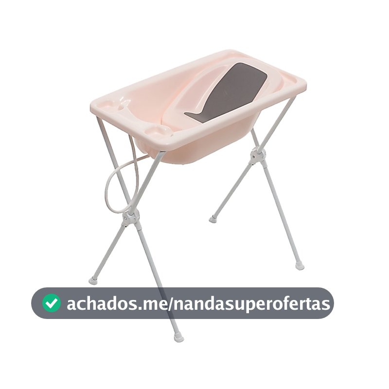 Banheira Bebê Acqua Trio Galzerano Dobrável de Plástico Rose