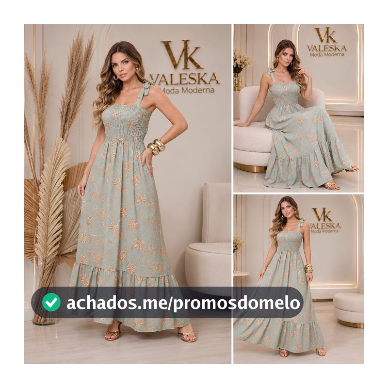 Vestido Longo Feminino Festa Formatura Evento Praia Elegante Moda coreana tecido Premium estampado