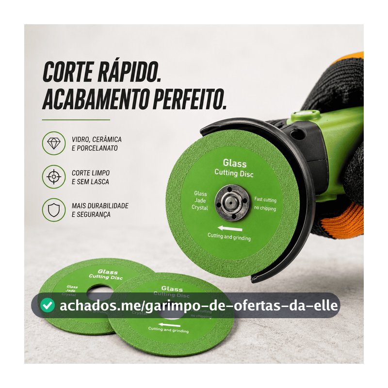Disco para Cortar Vidro Cerâmica 115mm Furo 20mm com Adaptador 22mm Esmerilhadeiras e Serras Mármores