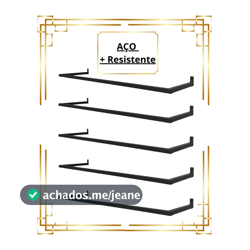 Kit Arara De Parede Cabideiro Aço Resistente Organizador de Roupas Loja Closet Quarto