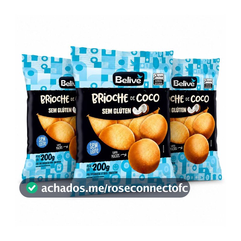 Kit 3 Brioche de Coco s/ Glúten BELIVE 200g