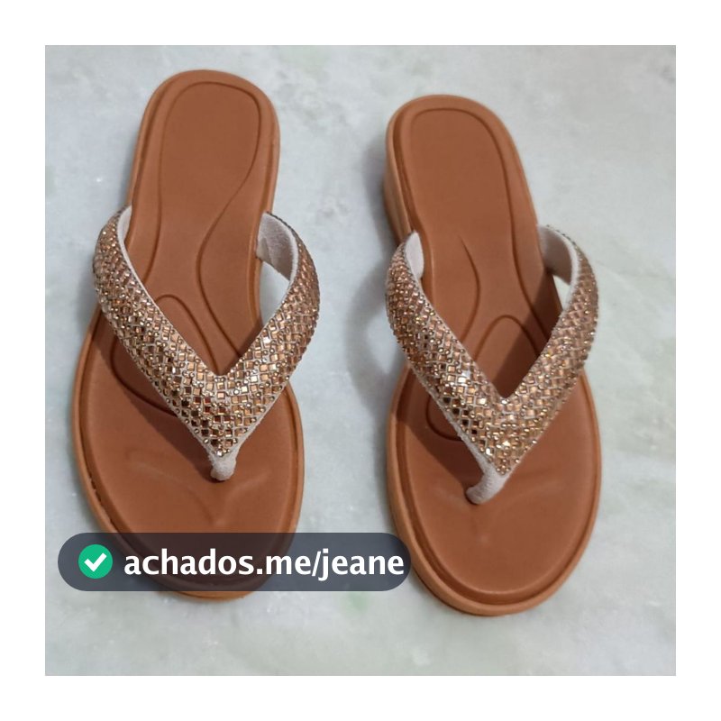 Chinelo Feminino Ortopédico Com Strass Super Leve Palmilha Massageadora