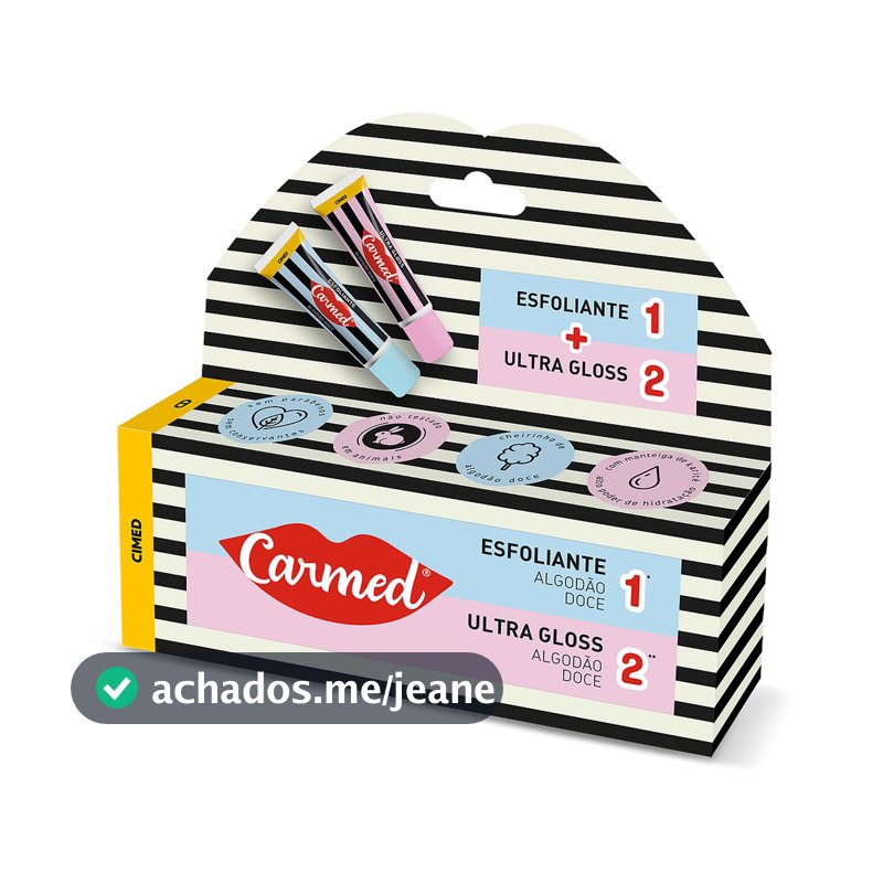 Carmed SOS Lábios Algodão Doce Esfoliante 10g + Ultra Gloss 10g