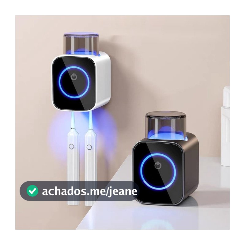 Suporte Escova De Dentes Esterilizador Com Luz UV Antibacteriano Função de secagem Decoracão Banheiro