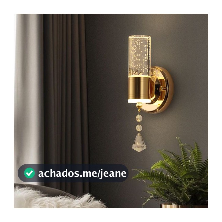 Lampu Dinding Led Ouro Acrílico Luminária De Parede Ferro Arandela Interna Sala Quarto, Escadas, Varanda