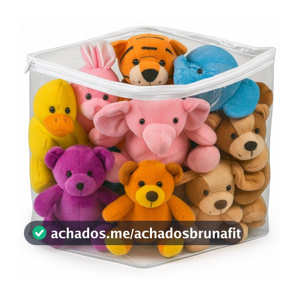 Kit 5 Saco Organizador Multiuso Brinquedo Guarda Roupa Porta Tudo Pvc e Ziper