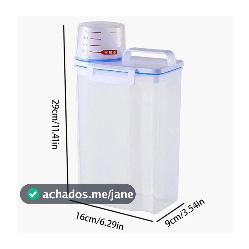 Pote Hermético 2.5L Com Copo Medidor Bico Dosador Cozinha Mantimentos Lavanderia Multiuso Organizado