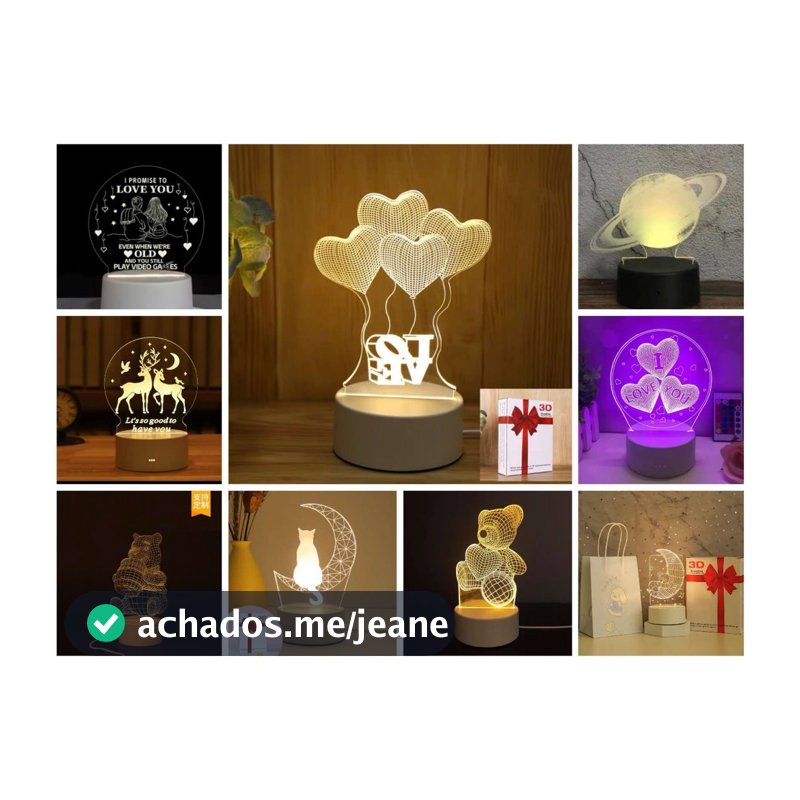 Luminária decorativa Mesa de LED 3D Criativa Luz Noturna Decorativa