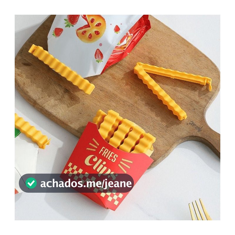 Lacre De Vedação Alimentos C/ 12 Batata Frita Imã Geladeira