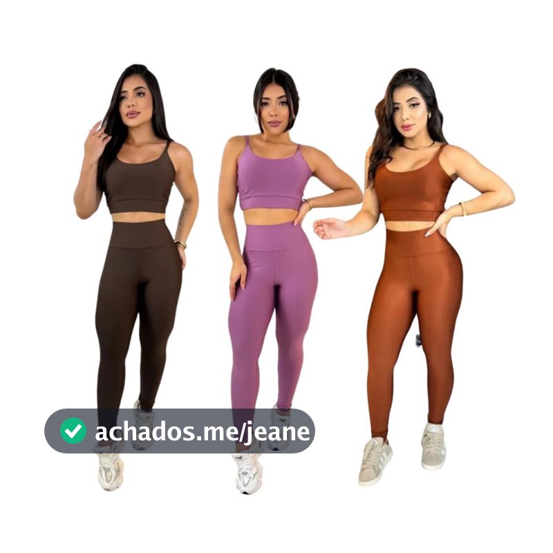 Conjunto top e calça  legging fitness feminino premium Moda Treino roupa de academia feminina modas