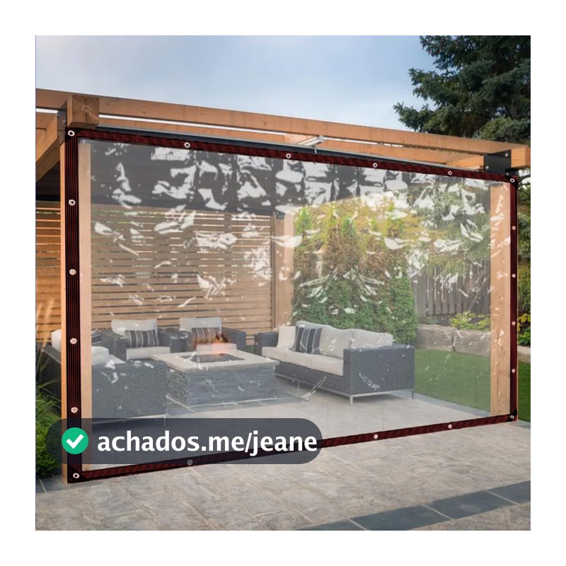 Lona Transparente de PVC Reforçada e Impermeável Cobertura Multifuncional para Portas, Janelas, Varandas, Garagens