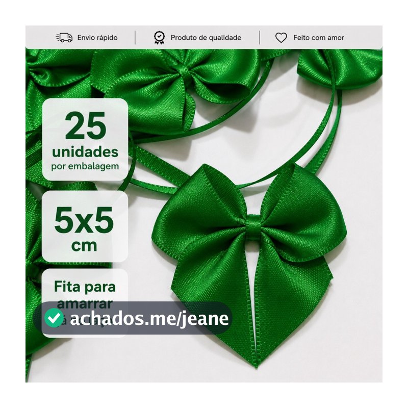 Laço de Cetim 5x5cm com fita para amarrar 25 unidades - Decorações, bolas esferas acrílicas personalizados lembrancinhas
