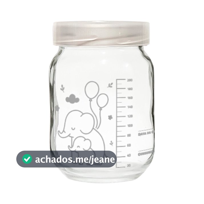 Kit 4 Potes Para Leite Materno C/ Graduação 200ml - Elefante