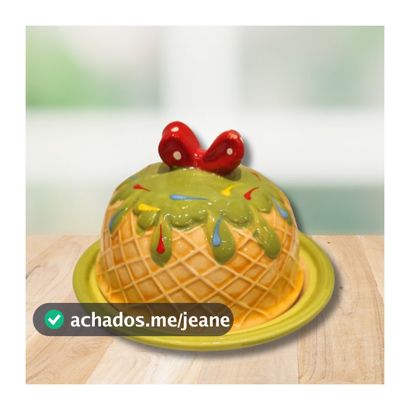 Boleira Média Sorvete com Prato Porcelana