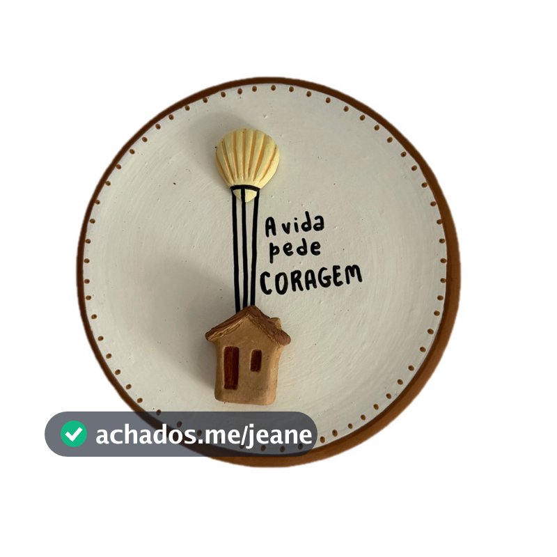 PRATO DE CERÂMICA ARTESANAL DECORATIVO 3D - CASINHAS
