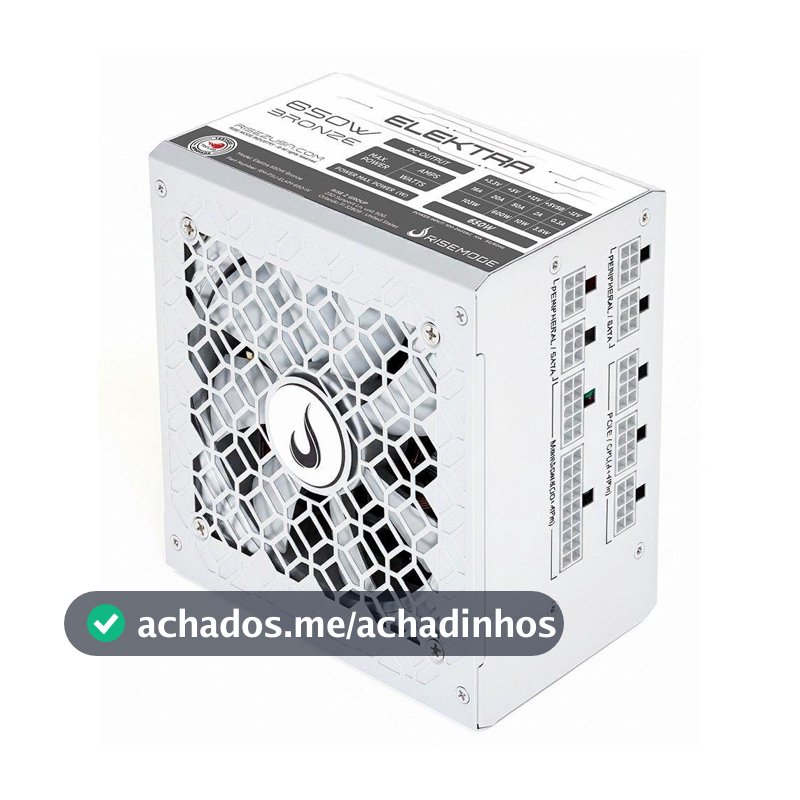 Fonte Gamer Rise Mode Elektra, 650W, Bronze, Full Modular, PFC Ativo, Branco - RM-PSU-ELKM-650-W
