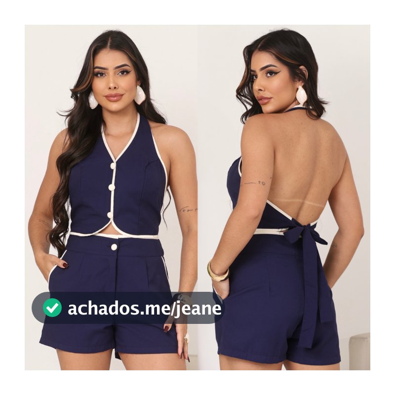 Conjunto Alfaiataria Feminino Colete Frente Unica e Shorts Moda Elegante