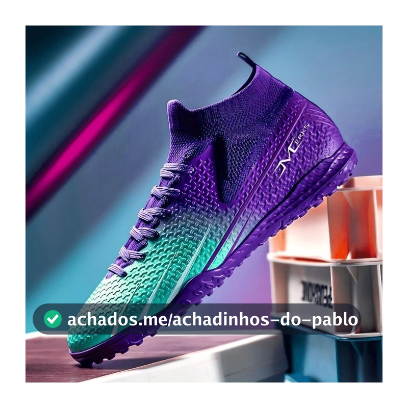 Chuteira Society Botinha Meinha Cano Curto Grama Sintética Meia Tenis Futebol Soçaite