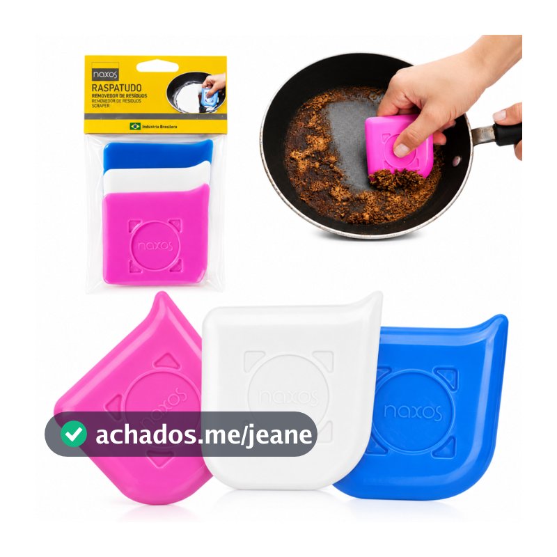 Kit Raspa Tudo Naxos 3 Unidades Branco Rosa Azul Removedor de Sujeiras Multiuso