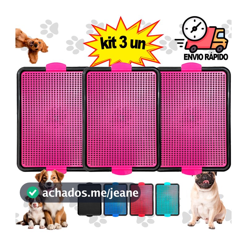 Kit 3 Sanitário Canino Pet Higiênico Tapete Higiênico Lavável Pet Educador Xixi sim