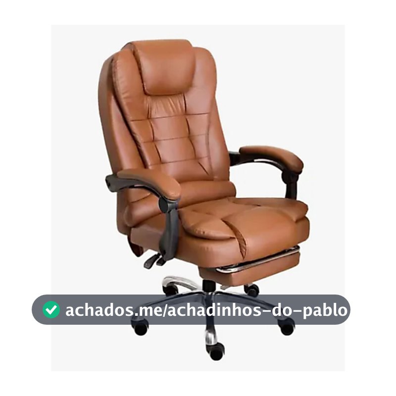 Cadeira Presidente Com Pontos De Massagem Couro Descanso Pé