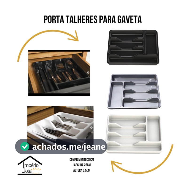 Organizador / Porta /Separador de Talher com Divisões para Gaveta