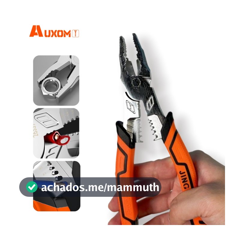 AUXOM Alicate Eletricista Multifuncional 9 Polegadas Cortador de Fio Ferramenta Profissional Alicate