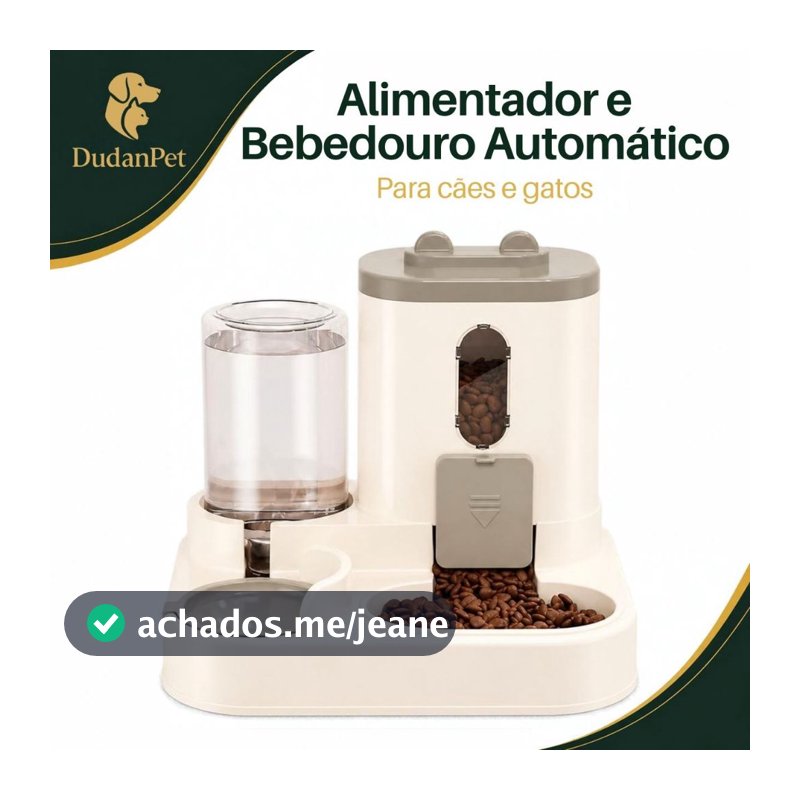 Bebedor e Comedor Alimentador Automático 2 em 1 Gatos e Cães. Controle de Quantidade + Brinde