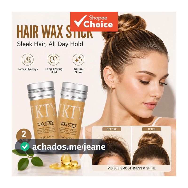 2 unidades de bastão de cera capilar 75g | Bastão de cera para perucas, cera para cabelo com efeito anti-frizz e fios