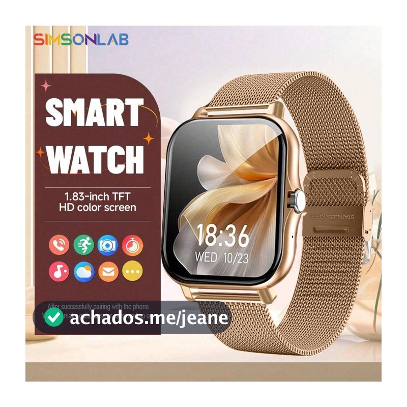 Smartwatch Relógio Inteligente 2025 Bluetooth Chamada Rastreador De Fitness Masculino Feminino Presente Para Android iOS