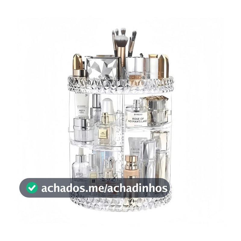 Organizador de maquiagem Giratório 360º Acrílico Suporte de Cosméticos