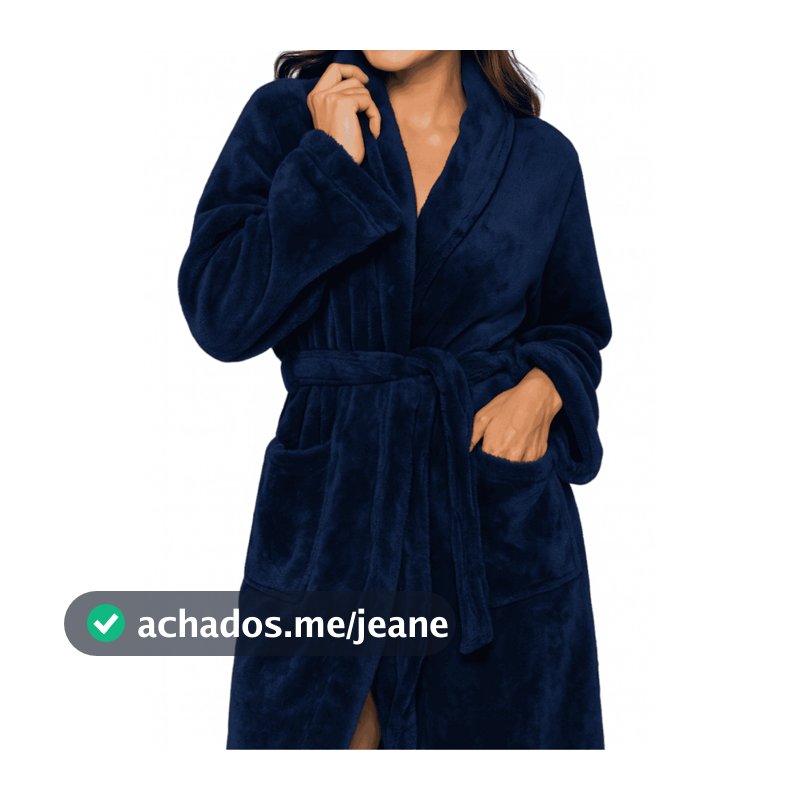 Roupão Plush Aveludado P, M, G e GG Microfibra Com Faixa E Bolso Inverno