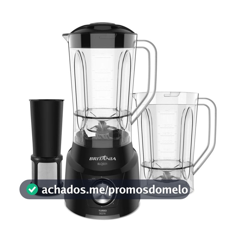 Liquidificador Britânia 900W 2,6L 4 Velocidades Preto BLQE01