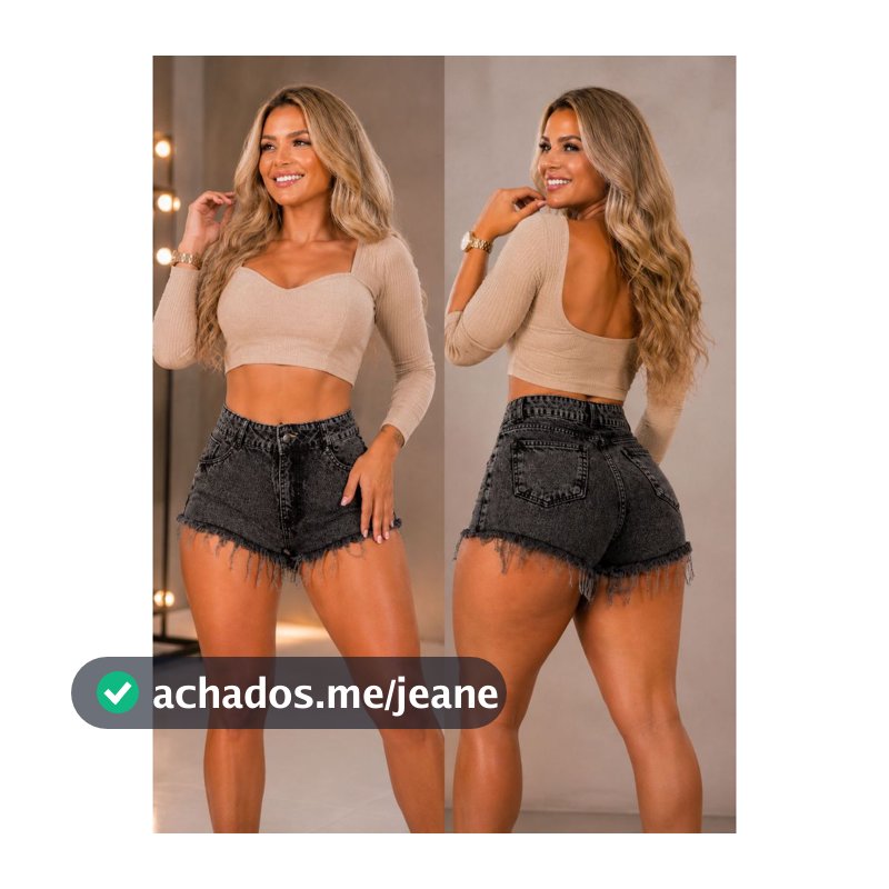 Short Jeans Feminino Cintura Alta Marmorizado Grafitte e Outras Cores Incríveis