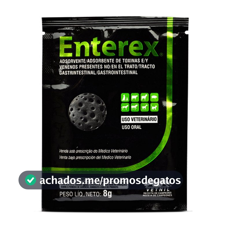 Enterex Sachês 8g Carvão Ativado 1 Sache - Vetnil
