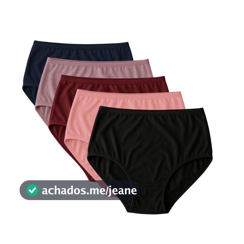Kit 5 Calcinhas Calçolas Microfibra Adulto Para Senhoras
