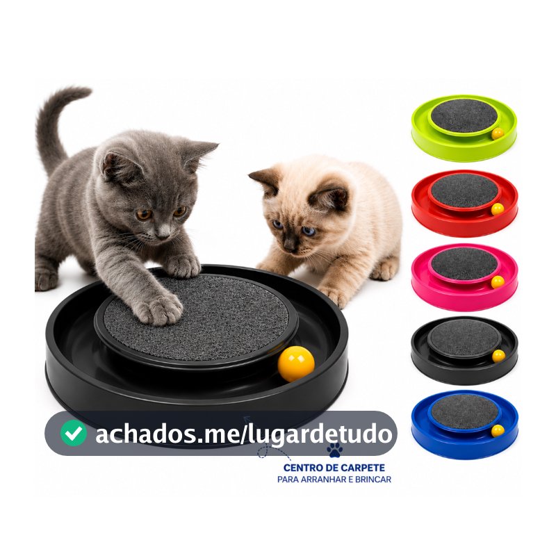Arranhador para Gatos Redondo com Bolinha Interativo Relax Antiestresse Brinquedos para Gatos
