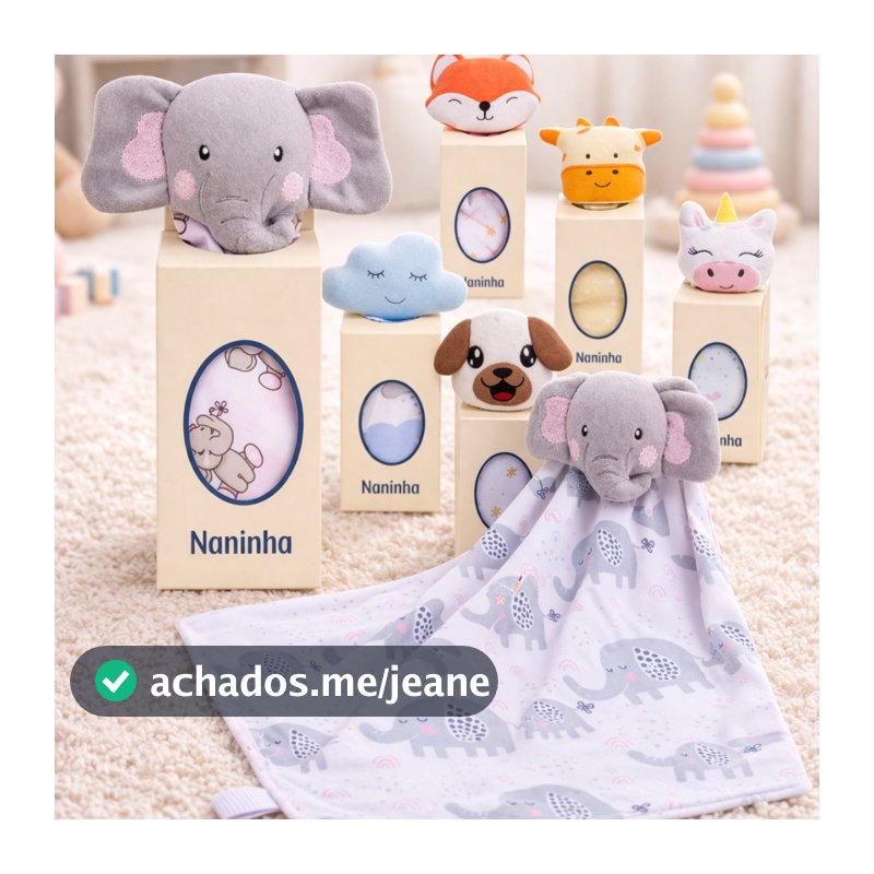 Naninha para Bebê com Prendedor de Chupeta Paninho de Bichinho Soft Antialérgico